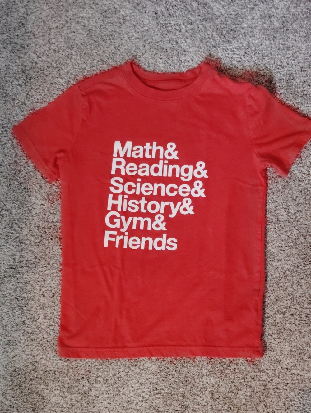 Cat & Jack Red Short Sleeve Graphic Tee - School Subjects Print
